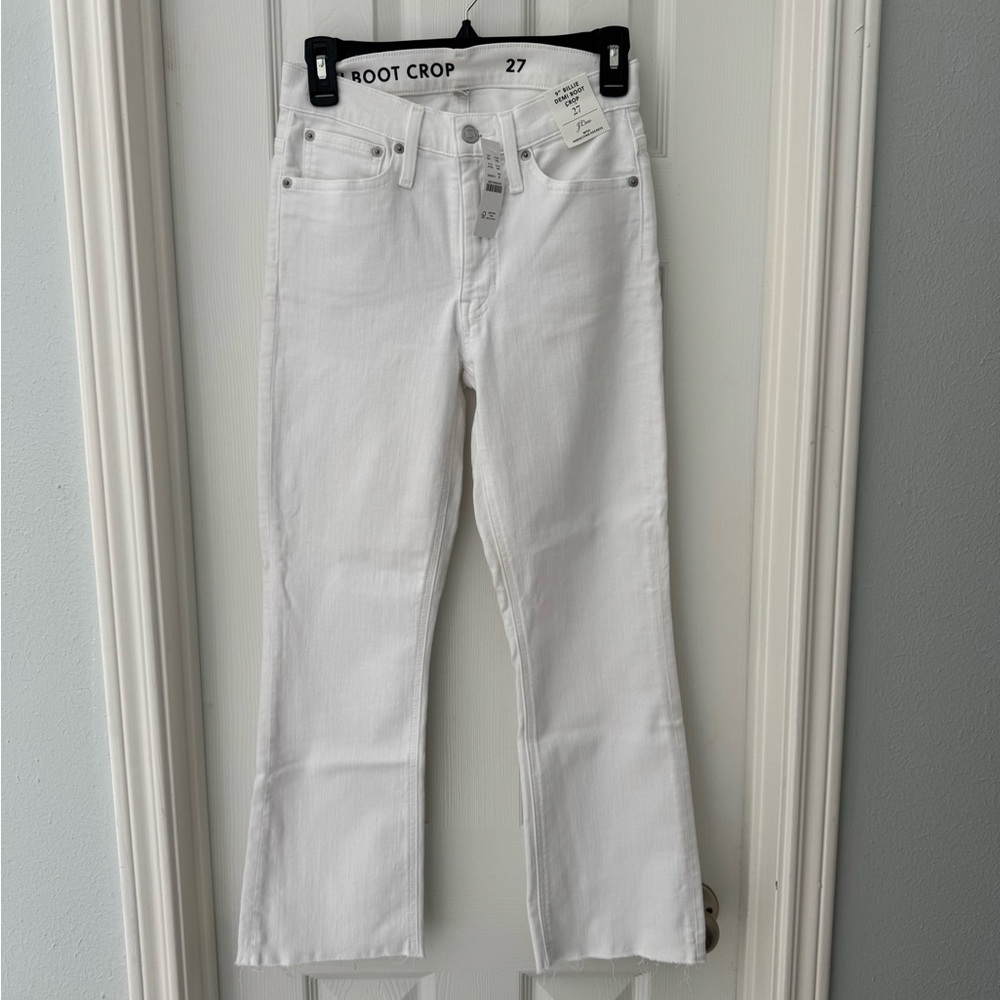 NWT JCrew White Demi Boot Crop Size 27